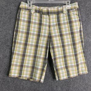 Banana Republic Plaid Walking Shorts Martin Fit Women Sz 10  100% Cotton